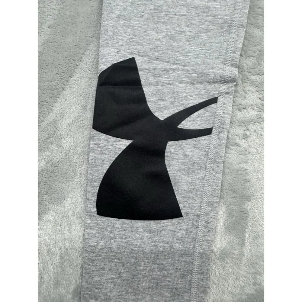 UNDER ARMOUR Gray Girls Finale Knit Active Workout Leggings Size Youth XL